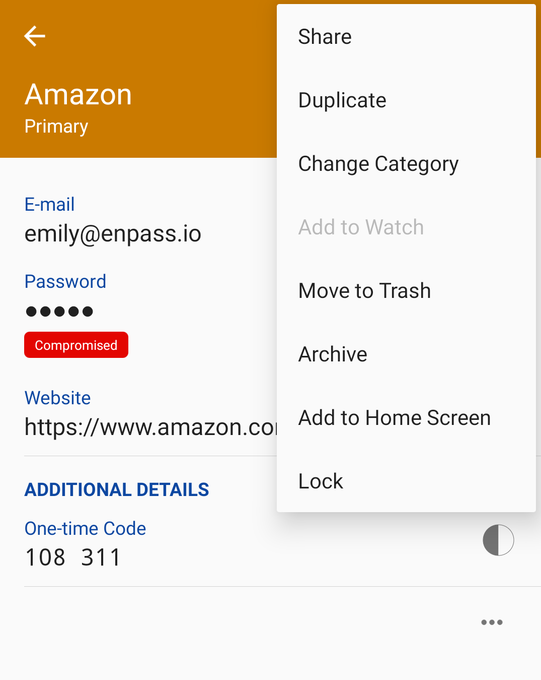 Delete an Item from Enpass permanently on Android device